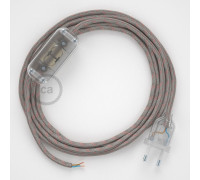 Conexión de mano 1,8m Transparente cable Redondo Algodón Lino RosaRD51