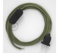 Conexión de mano 1,8m Negro cable Redondo Algodón Lino Zz Verde RD72