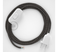 Conexión de mano 1,8m Blanco cable Redondo Algodón Lino Antracita RD74