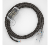 Conexión de mano 1,8m Transparente cable Redondo Algodón AntracitaRD74