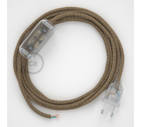 Conexión de mano 1,8m Transparente cable Redondo Algodón Marrón RS82