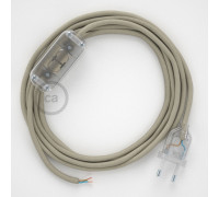 Conexión de mano 1,8m Transparente cable Trenzado Algodón Gris RC43