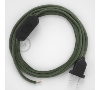 Conexión de mano 1,8m Negro cable Redondo Algodón Verde Gris RC63
