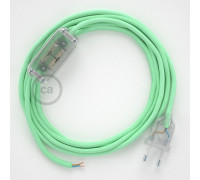 Conexión de mano 1,8m Transparente cable redondo Algodón Menta RC34