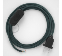 Conexión de mano 1,8m Negro cable Redondo Algodón Gris Piedra RC30