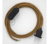 Conexión de mano 1,8m Negro cable Redondo Algodón Miel Dorado RC31