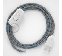 Conexión de mano 1,8m Blanco cable Redondo Algodón y Lino Azul RD55