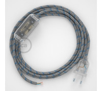 Conexión de mano 1,8m Transparente cable Redondo Algodón Azul RD55