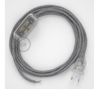 Conexión de mano 1,8m Transparente cable Redondo Algodón Lino AzulRD65