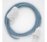 Conexión de mano 1,8m Blanco cable Redondo Algodón Lino Zz Azul RD75