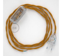 Conexión de mano 1,8m Transparente cable Trenzado Seda Mostaza TM25