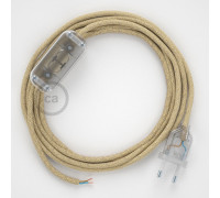 Conexión de mano 1,8m Transparente cable redondo Yute RN06