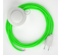 Conexión suelo 3m Blanco cable redondo Seda Verde Fluo RF06