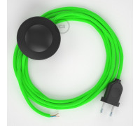 Conexión suelo 3m Negro cable redondo Seda Verde Fluo RF06