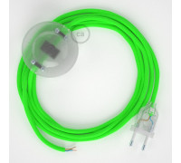 Conexión suelo 3m Transparente cable redondo Seda Verde Fluo RF06