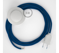 Conexión suelo 3m Blanco cable redondo Seda Azul RM12