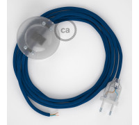 Conexión suelo 3m Transparente cable redondo Seda Azul RM12