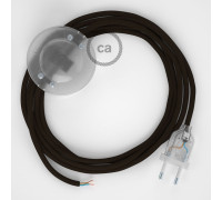 Conexión suelo 3m Transparente cable redondo Seda Marrón RM13