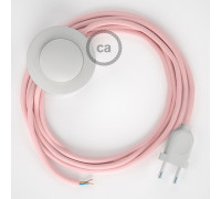 Conexión suelo 3m Blanco cable redondo Seda Rosa RM16