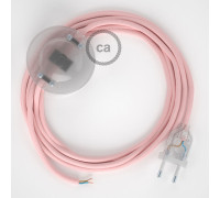 Conexión suelo 3m Transparente cable redondo Seda Rosa RM16