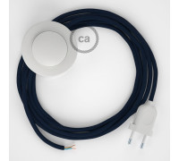Conexión suelo 3m Blanco cable redondo Seda Azul Marino RM20