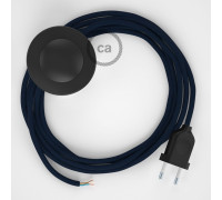 Conexión suelo 3m Negro cable redondo Seda Azul Marino RM20