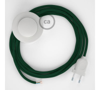 Conexión suelo 3m Blanco cable redondo Seda Verde Oscuro RM21