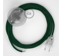 Conexión suelo 3m Transparente cable redondo Seda Verde Oscuro RM21