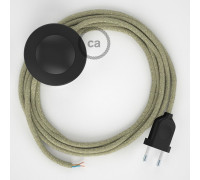 Conexión suelo 3m Negro cable redondo Lino Natural Neutro RN01