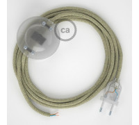Conexión suelo 3m Transparente cable redondo Lino Natural Neutro RN01