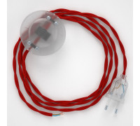 Conexión suelo 3m Transparente cable trenzado Seda Rojo TM09