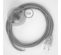 Conexión suelo 3m Transparente cable redondo Seda Glitter PlateadoRL02