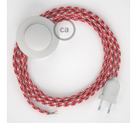 Conexión suelo 3m Blanco cable redondo Seda Bicolor Blanco-Rojo RP09