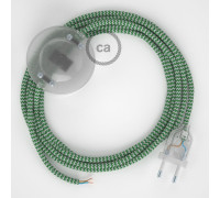 Conexión suelo 3m Transparente cable redondo Seda Blanco Verde RZ06