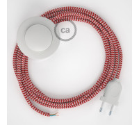 Conexión suelo 3m Blanco cable redondo Seda Rojo RZ09