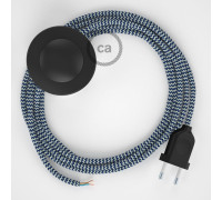 Conexión suelo 3m Negro cable redondo Seda ZigZag Blanco Azul RZ12