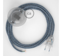 Conexión suelo 3m Transparente cable redondo Seda Zz Blanco Azul RZ12