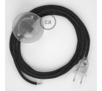 Conexión suelo 3m Transparente cable redondo Lino Antracita RN03