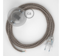 Conexión suelo 3m Transparente cable redondo Algodón Lino Corteza RD63