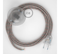 Conexión suelo 3m Transparente cable redondo Algodón y Lino Rosa RD51