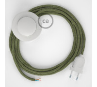 Conexión suelo 3m Blanco cable redondo Algodón Lino Verde TomilloRD72