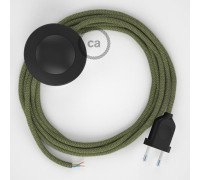 Conexión suelo 3m Negro cable redondo Algodón Lino Verde TomilloRD72