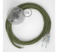 Conexión suelo 3m Transparente cable redondo Algodón Lino Verde RD72