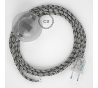 Conexión suelo 3m Transparente cable redondo Algodón Antracita RD54
