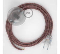 Conexión suelo 3m Transparente cable redondo Algodón y Lino Rojo RS83