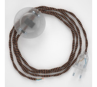 Conexión suelo 3m Transparente cable trenzado Seda Negro y Whisky TZ22