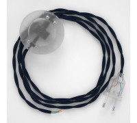 Conexión suelo 3m Transparente cable trenzado Seda Azul Oscuro TM20