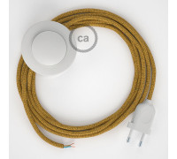Conexión suelo 3m Blanco cable redondo Seda Glitter Dorado RL05