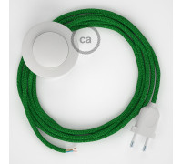 Conexión suelo 3m Blanco cable redondo Seda Glitter Verde RL06