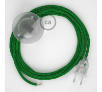 Conexión suelo 3m Transparente cable redondo Seda Glitter Verde RL06
